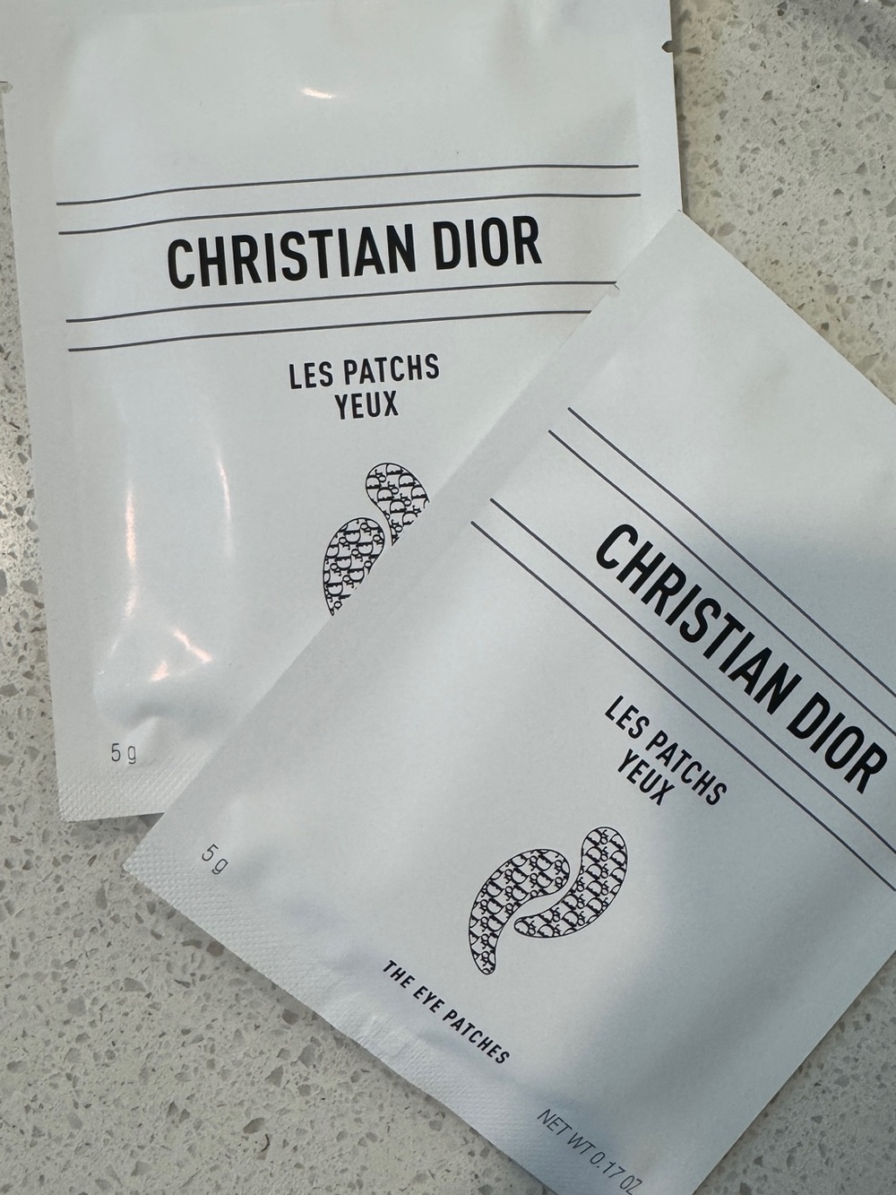 Set of 2! Pair ^^ Dior White Eye Patches Gray . Les Patches Yeux - Picture 6 of 8